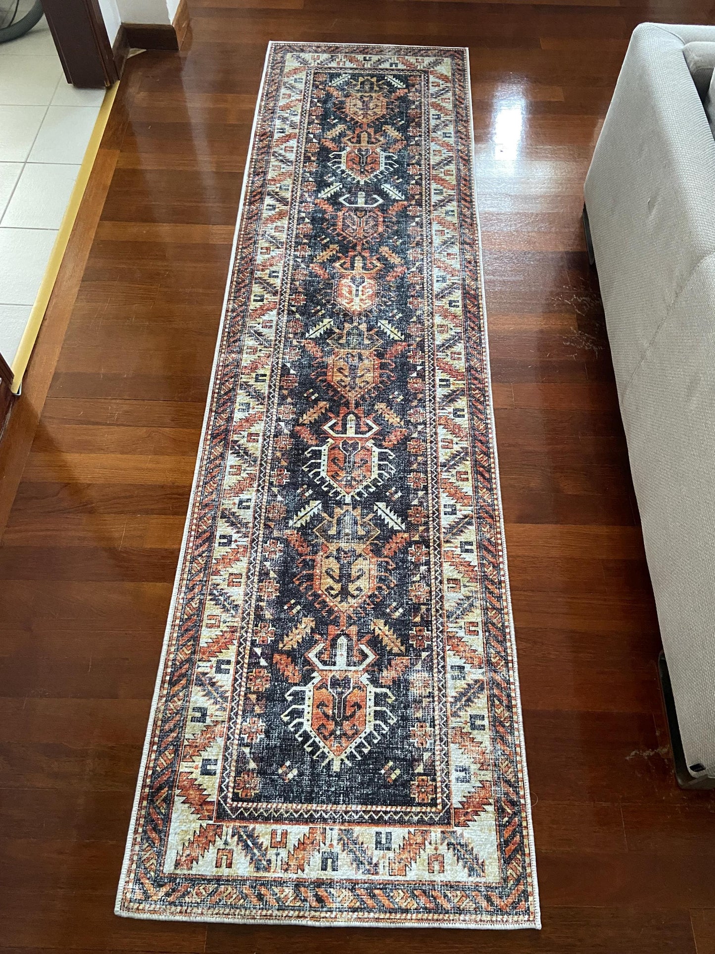 Rust Runner Rug, 3x10 Black Runner Rug, 2x9 Beige Rug, Non Slip Runner Rug, Washable Rug, Hallway Rug, Corridor Rug