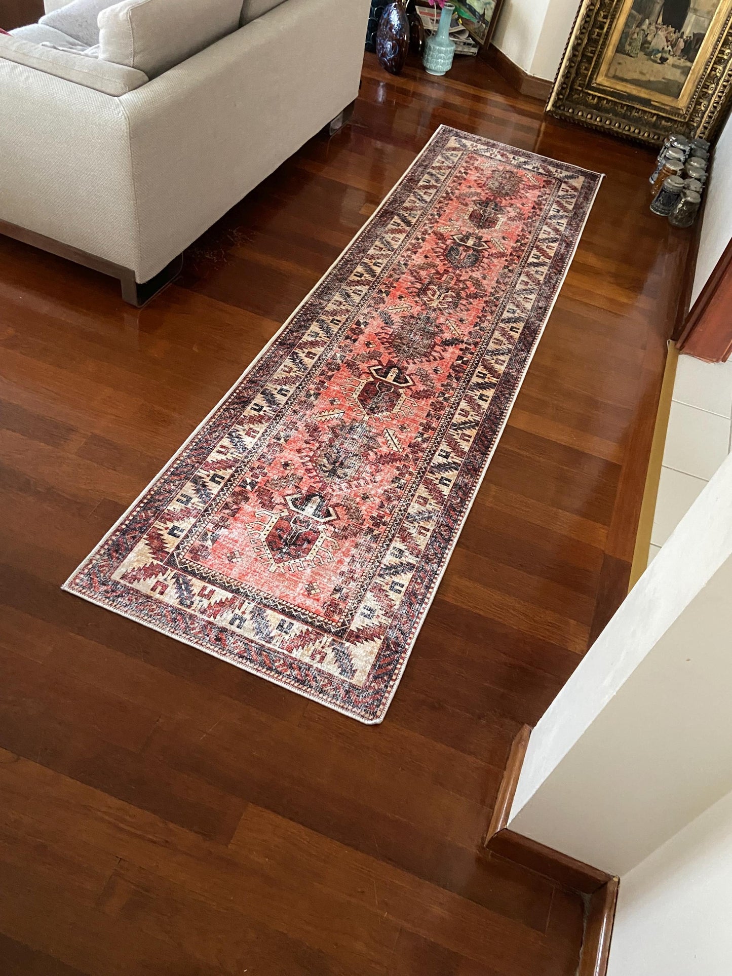 3x10 Runner Rug, Hallway Rug, Orange Runner Rug, Pink Runner Rug, Beige Runner Rug, Kitchen Runner Rug,