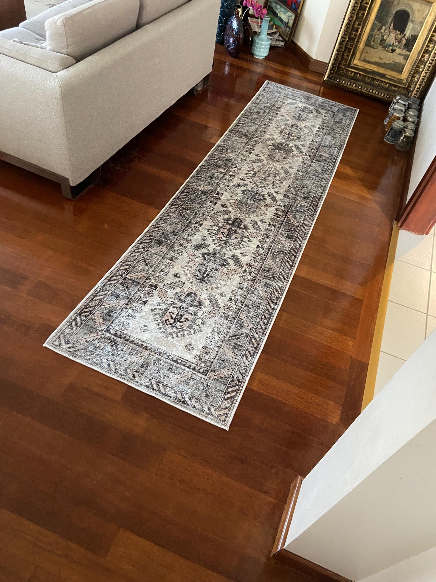 Beige Runner Rug, 3x10 Green Runner Rug, 2x9 Runner Rug, Kitchen Runner Rug, Hallway Rug, Non Slip Runner Rug
