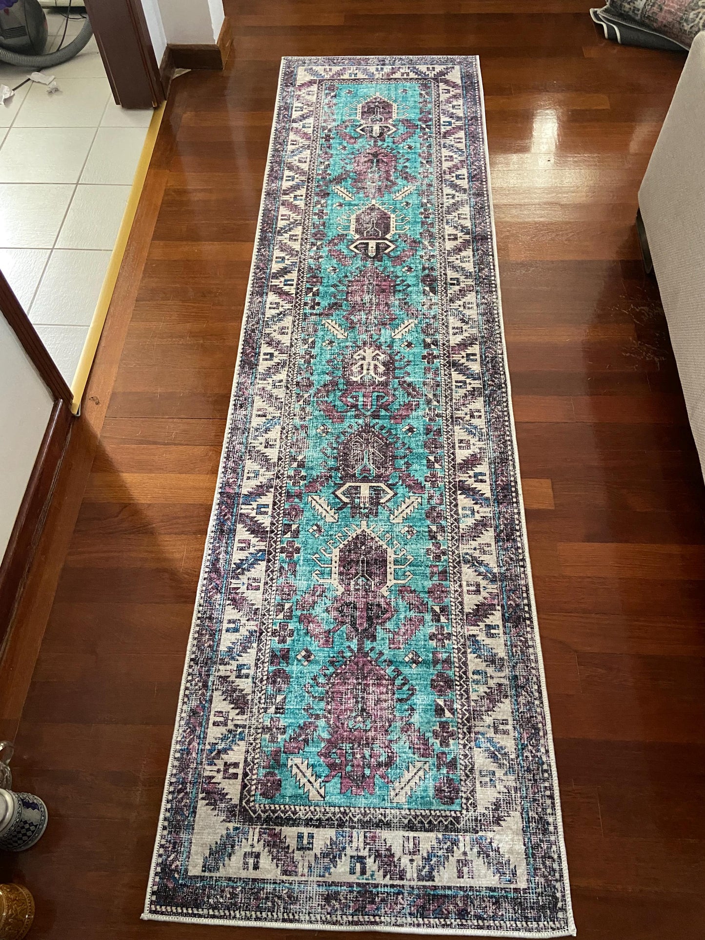 Purple Runner Rug, 3x10 Runner Rug, Hallway Rug, Non Slip Rug, Washable Rug, Turquoise Runner Rug, Kitchen Rug, Bedroom Rug