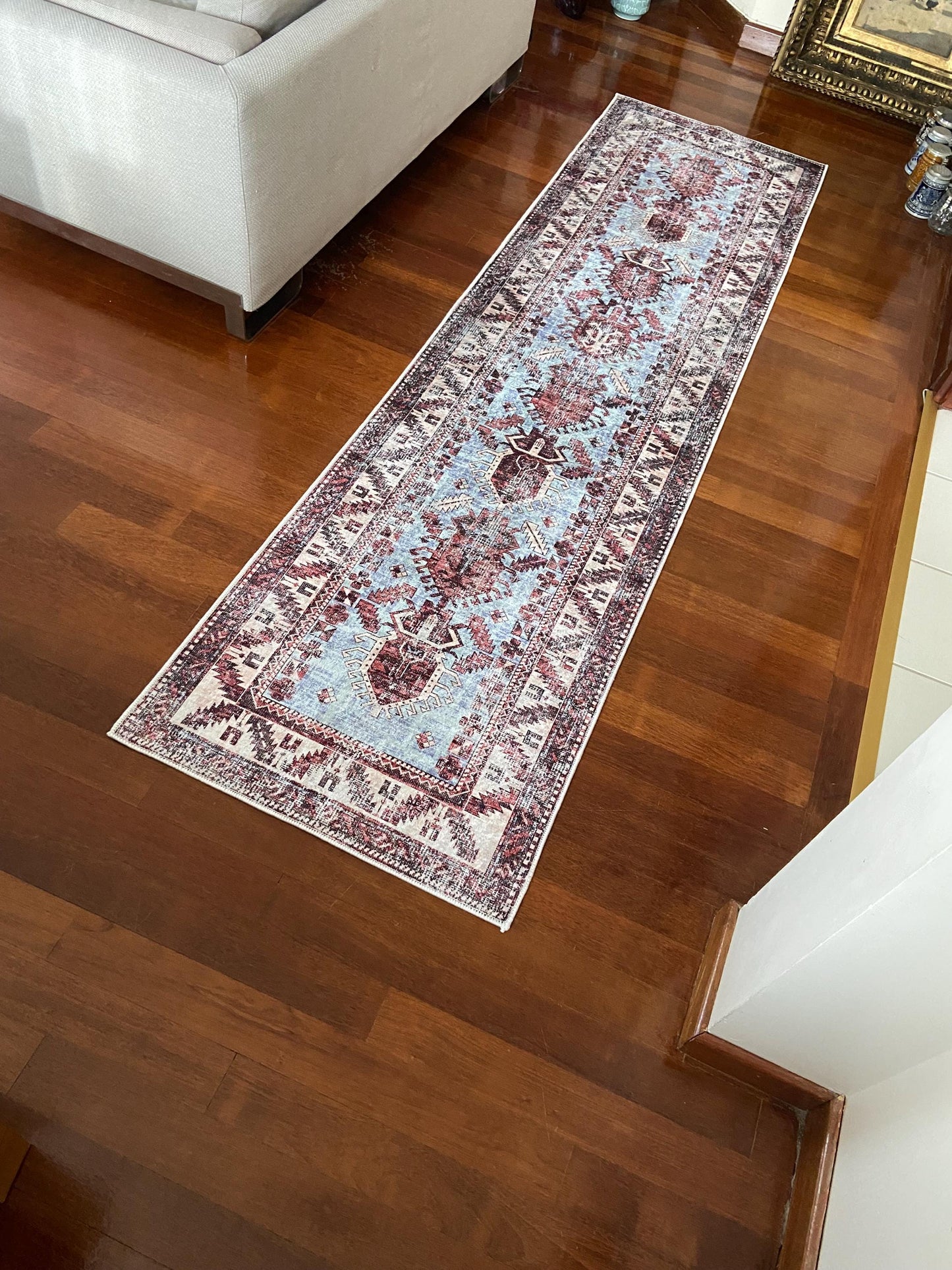 Blue Runner Rug, 3x10 Beige Runner Rug, 2x9 Runner Rug, Purple Runner Rug,Hallway Rug, Kitchen Rug,j