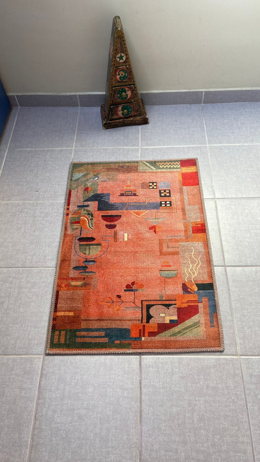 Modern Pattern Rug, 2x3 Kitchen Rug, 2x5 Hallway Runner Rug, Doormat Rug, Small Modern Rug, Decorative Floor Rug, Garden Rug, Washable Rug