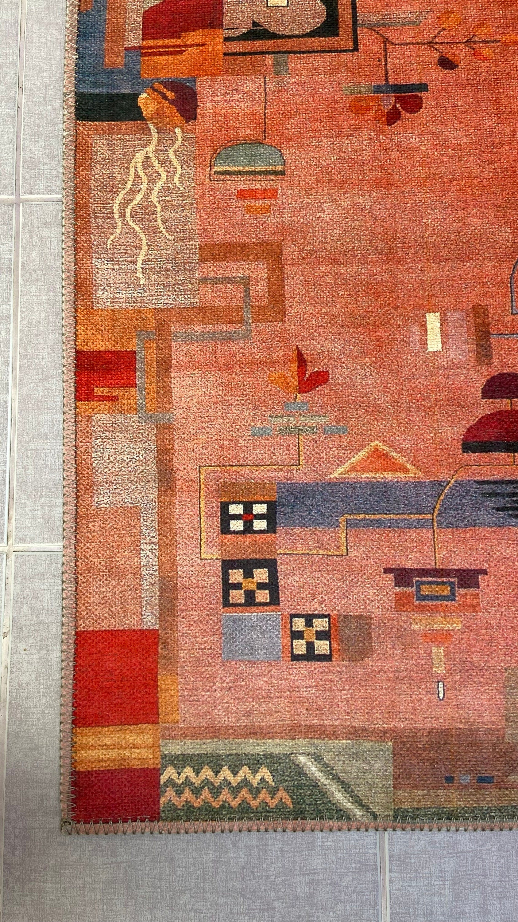 Modern Pattern Rug, 2x3 Kitchen Rug, 2x5 Hallway Runner Rug, Doormat Rug, Small Modern Rug, Decorative Floor Rug, Garden Rug, Washable Rug