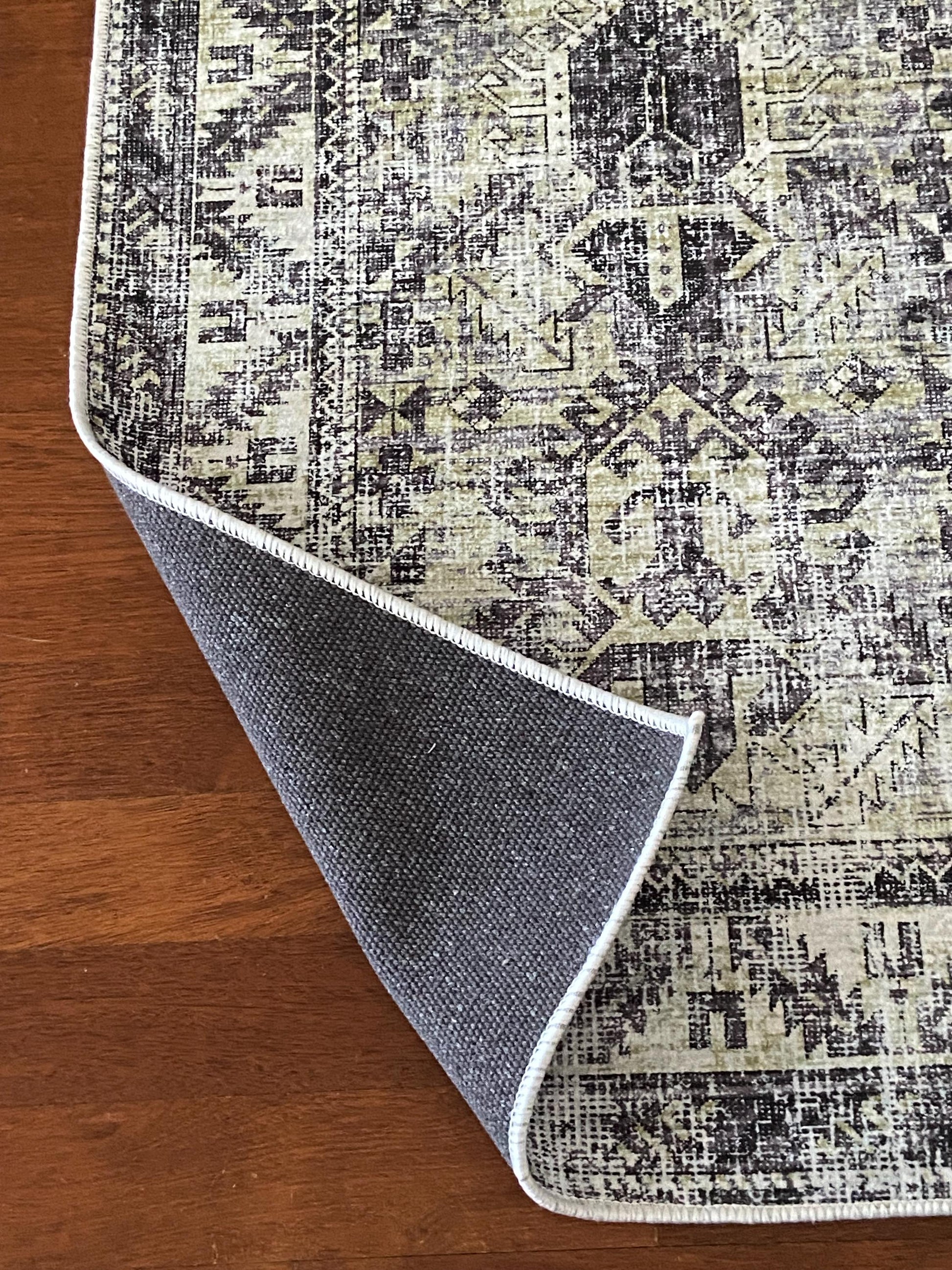 Olive Green Runner Rug, 3x10 Runner Rug, Grey Runner Rug, Hallway Rug, Non Slip Rug