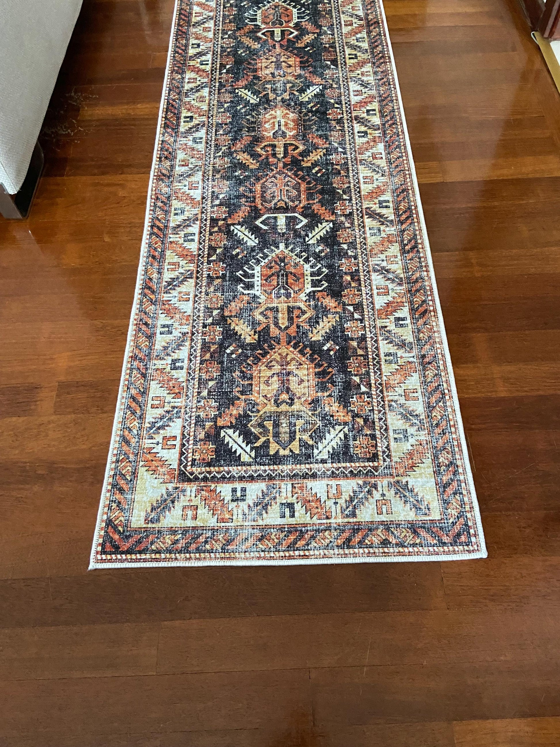 Rust Runner Rug, 3x10 Black Runner Rug, 2x9 Beige Rug, Non Slip Runner Rug, Washable Rug, Hallway Rug, Corridor Rug