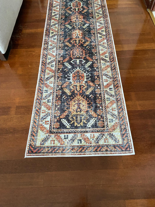 Rust Runner Rug, 3x10 Black Runner Rug, 2x9 Beige Rug, Non Slip Runner Rug, Washable Rug, Hallway Rug, Corridor Rug