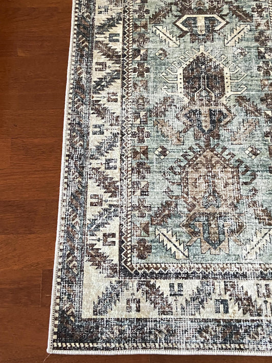 Water Green Runner Rug, 3x10 Runner Rug, 2x9 Runner Rug, Browne Runner Rug, Kitchen Runner Rug, Hallway Rug, Non Slip Rug