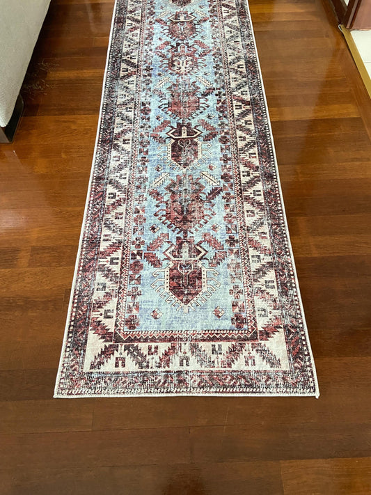 Blue Runner Rug, 3x10 Beige Runner Rug, 2x9 Runner Rug, Purple Runner Rug,Hallway Rug, Kitchen Rug,j